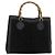 GUCCI Bamboo Tote Bag Suede Black Gold 002 2865 0260