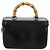 GUCCI Bamboo Vanity Hand Bag Leather Black Silver - vista 2