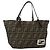 FENDI Zucca Canvas Hand Bag Black Brown