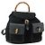 GUCCI Bamboo Backpack Suede Leather Black Gold