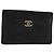 CHANEL Card Case Leather Black CC