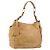 PRADA Shoulder Bag Leather Beige Gold