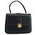 GUCCI Hand Bag Leather Navy Gold