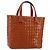 CHANEL Choco Bar Hand Bag Patent leather Orange Gold CC