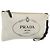PRADA Canapa Pouch Canvas White Gold 1NH018