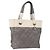 CHANEL Paris Biarritz PM Hand Bag PVC Canvas Gray Silver CC
