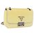 PRADA Chain Shoulder Bag Safiano Leather Yellow Silver