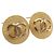 CHANEL Earring Metal Gold Tone CC