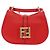 FENDI C'mon Small Shoulder Bag Leather Red Gold - vista 13