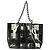 CHANEL Windows Line Chain Shoulder Tote Bag Vinyl Black Silver CC - vista 3