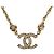 CHANEL COCO Mark Necklace metal Gold Tone CC