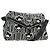 PRADA Shoney Jacquard Shoulder Bag Wool Black White Silver