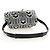 PRADA Shoney Jacquard Shoulder Bag Wool Black White Silver - vista 7