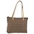 FENDI Zucchino Canvas Hand Bag Beige Silver