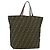FENDI Zucca Canvas Hand Bag Brown Black