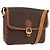 Céline CELINE Sac à épaule en toile Macadam PVC Cuir Marron Or