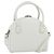 FENDI Top Handle Hand Bag Leather 2way White Silver