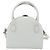 FENDI Top Handle Hand Bag Leather 2way White Silver - vista 3