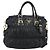 PRADA Gathered Hand Bag Leather 2way Black Gold
