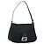 FENDI Mamma Baguette Shoulder Bag Cotton Jersey Black Silver