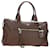 PRADA Hand Bag Leather 2way Brown Silver