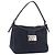 FENDI Mamma Baguette Shoulder Bag Canvas Navy Silver