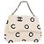 CHANEL Matelasse Chain Hand Bag Canvas White Silver CC