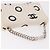 CHANEL Matelasse Chain Hand Bag Canvas White Silver CC - vista 6
