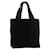 PRADA Hand Bag Velor Navy Silver