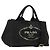 PRADA Canapa MM Handtasche Canvas 2way Schwarz Gold
