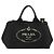 PRADA Canapa MM Handtasche Canvas 2way Schwarz Gold - Ansicht 13