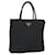 PRADA Hand Bag Nylon Black Silver