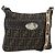 FENDI Bolso de hombro Celeria de lona Zucca Negro Marrón