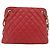 CHANEL Matelasse Chain Shoulder Bag Leather Red Gold CC - vista 3