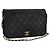 CHANEL Matelasse Chain Shoulder Bag Cotton Black Gold CC