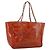 CHANEL Triple Coco Chain Tote Bag Lackleder Orange Silver CC