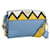 PRADA Shoulder Bag Leather Light Blue Gold