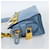 PRADA Shoulder Bag Leather Light Blue Gold - vista 3