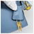 PRADA Shoulder Bag Leather Light Blue Gold - vista 8