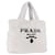 PRADA Tote Bag Pile White Silver