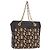 Céline CELINE Chain Shoulder Bag Knitted Fabrics Beige Gold