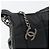 CHANEL Bolsa de Ombro Choco Bar com Corrente Nylon Preto Prata CC - vista 11