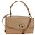 Salvatore Ferragamo Gancini Hand Bag Leather 2way Beige Silver