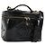 CHANEL Vanity Hand Bag Patent leather 2way Black Gold CC