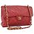 CHANEL Matelasse Chain Shoulder Bag Patent leather Red Gold CC