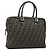FENDI Zucca Canvas Hand Bag Black Brown