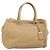 PRADA Hand Bag Vittero Dino Leather 2way Beige Silver
