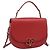 CHANEL Chain Shoulder Bag Calf Skin Red CC