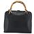 GUCCI Bamboo Hand Bag Leather 2way Black Gold 000 0289 - vista 2