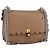 FENDI Chain Canai Shoulder Bag Leather Beige Silver